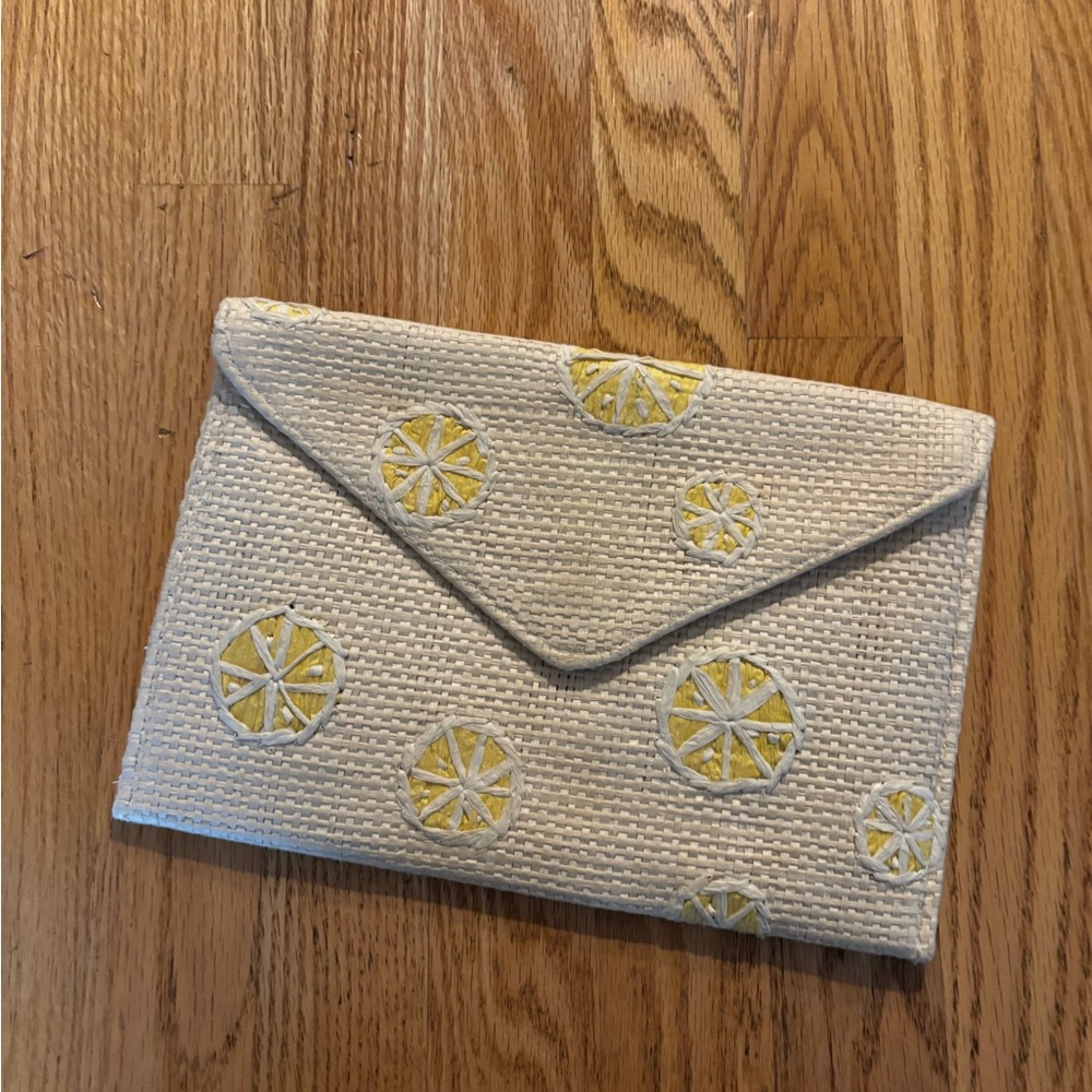 Woven Clutch with Yellow lemon Pattern